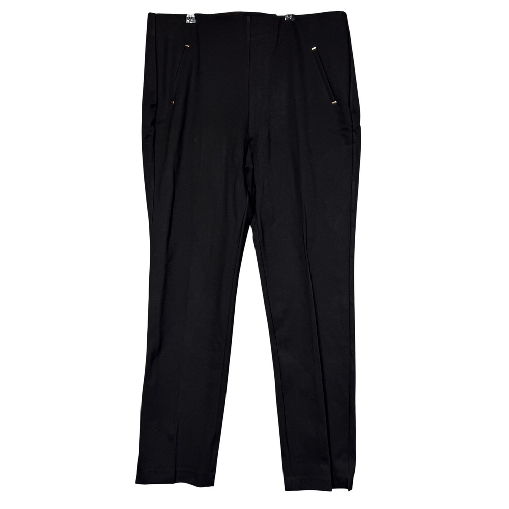 New Chico's So Slimming Pants Women 2.5R 14R Black Pull Juliet Slim Leg Trouser